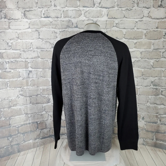 Gap Marled Knit Crewneck Sweater Gray Black XL - Picture 7 of 14